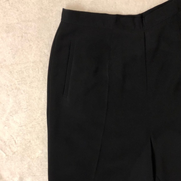 Jet black pants w/faux pockets on front&side ziper - Picture 3 of 6